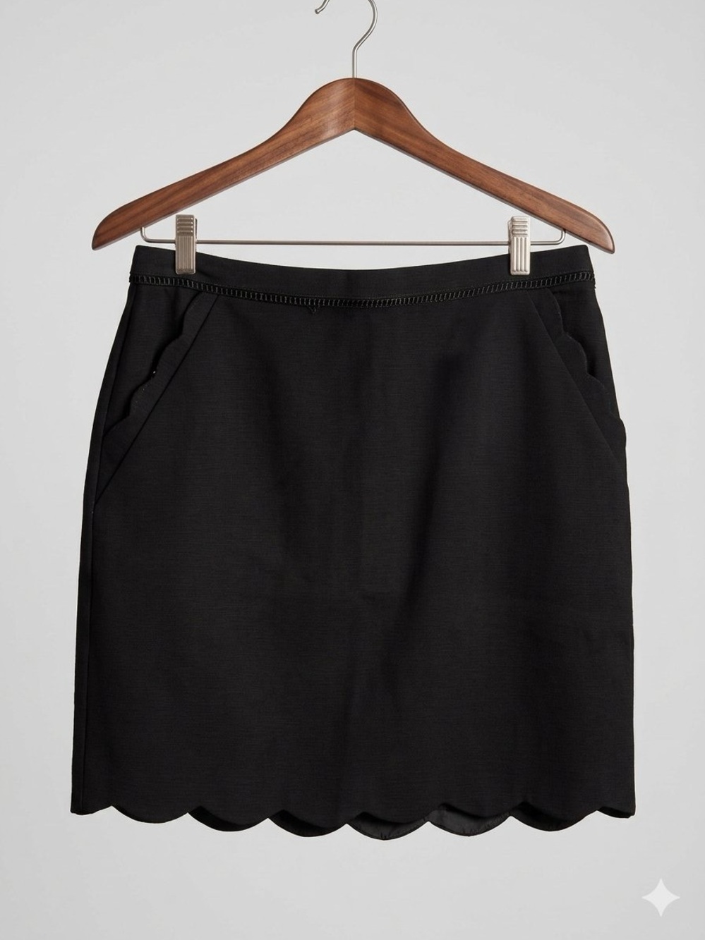 Skies Are Blue Black Scalloped Mini Skirt NWT Coquette Preppy